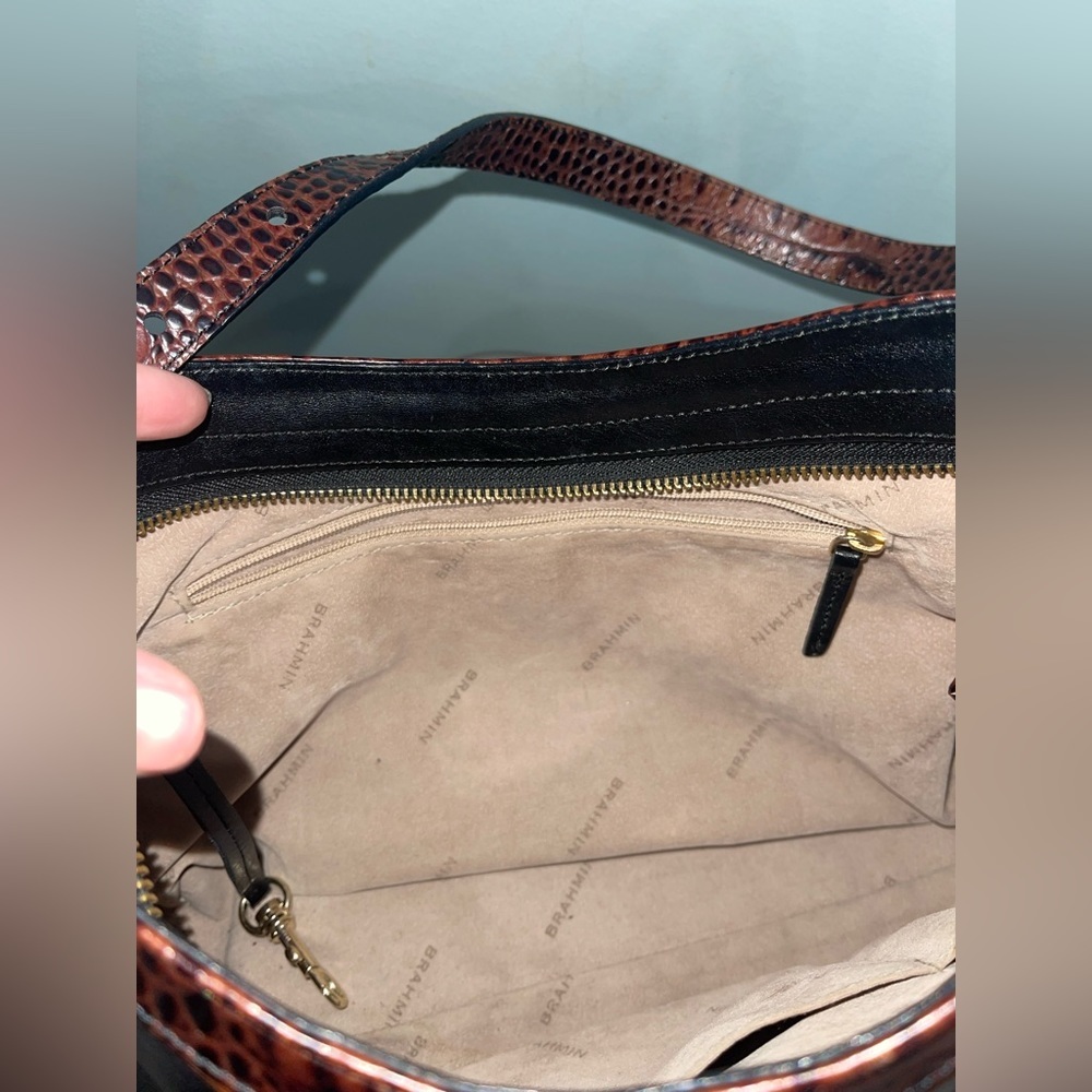 Brahmin Cayson Tri Textured leather shoulder bag black Tuscan - Picture 15 of 16